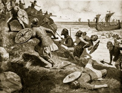 King Caedwalla attacks the Isle of Wight, 686, illustration from 